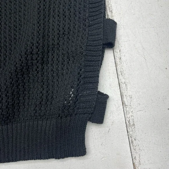 Edit By Nine Black Open Knit Sleeveless Open Side Sweater Women's Size Medium - Picture 2 of 7